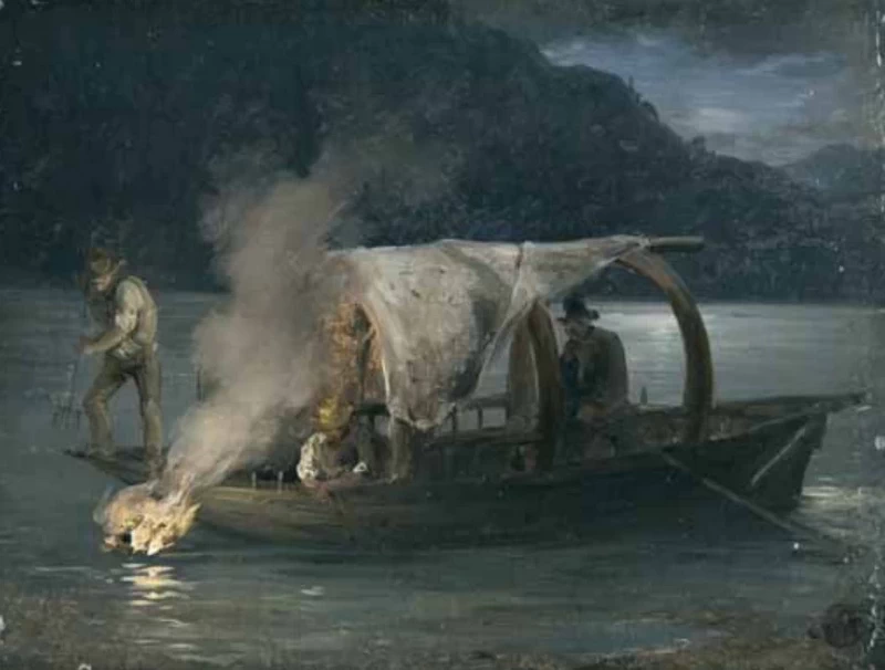 89-Paesaggio lacustre con barca-Musei Civici di Brescia 